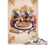 Puzzle 1000 pièces : Deux Koalas Mangeant Une Pizza pour Adultes et Adolescents. Puzzle pour s'amuser en Famille et Passer Une soirée Jeux. 1000 pièces (75 x 50 cm).