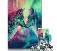 Puzzle 1000 pièces Deux Loups en Couleur pour Adolescents Anti-Stress défi Difficile renforce l'amour Entre Couples (50x75cm)