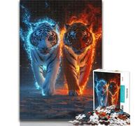 Puzzle 1000 pièces Deux Tigres pour Adolescents, Jouet éducatif idéal comme Cadeau pour Toute la Famille 50x75cm