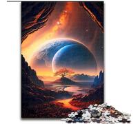Puzzle 1000 pièces Dieu Arbre Planète Cosmos Puzzles 1000 pièces pour Adultes Jeux éducatifs Belle décoration (Taille 26x38cm)