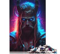 Puzzle 1000 Pièces Dieu du Tonnerre Nordique pour Adultes et Puzzle en Bois Jeu Éducatif Familial 1000 Pièces (75x50cm)