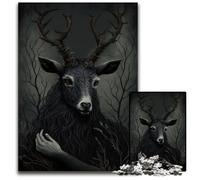 Puzzle 1000 pièces, Dieu Nocturne, Cerf, pour Adultes, idéal pour s'amuser en Famille, Jouer en Groupe ou pour Un Anniversaire (50x75cm)