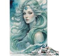 Puzzle 1000 pièces Dieu Nordique Njord, représenté comme Une Femme. Puzzles pour Adultes. Puzzles en Bois. Jeu Stimulant. 1000 pièces (75 x 50 cm).