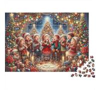 Puzzle 1000 pièces Difficile pour Adultes Enfants Chants de Noël Chœur Sapins de Noël Chant Premium Épais Solide Haute qualité Vibrant Défiant Soulagement du Stress 38x26cm/1000pcs