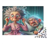 Puzzle 1000 pièces Difficile pour Adultes Heure du Coucher Couple Âgé - Mamie Papi Salon, épais, Robuste, qualité supérieure, Vibrant, Antidote au Stress 70x50cm/1000pcs