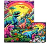 Puzzle 1000 pièces Dinosaur Art pour Adultes, activité familiale, décoration d'intérieur, Cadeau de Vacances, 50x75cm / 19,68x29,52 Pouces