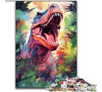 Puzzle 1000 pièces Dinosaure Aquarelle Puzzle en Carton pour Adultes Taille 26x38cm Décoration d'intérieur pour Noël et Nouvel an pour Adolescents