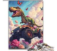 Puzzle 1000 pièces Dinosaure conduisant Une Voiture Puzzles Soirée de Jeux en Famille Expérience visuelle stimulante et enrichissante (Taille 50x75cm)