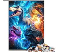 Puzzle 1000 pièces Dinosaure Foudre Puzzles Difficiles pour Adultes 26X38CM Casse-tête et Décoration d'Intérieur, Cadeau de Vacances Parfait