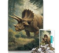 Puzzle 1000 pièces Dinosaures Anciens pour Adultes et Adolescents avec Affiche et fiche de Questions-réponses (à partir de 14 Ans) (50x75cm)