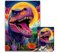 Puzzle 1000 pièces Dinosaures colorés pour Adultes, détente et défi, décoration d'intérieur colorée, pour Les Amis 26x38cm / 10,23x14,96 Pouces