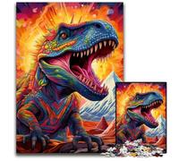 Puzzle 1000 pièces Dinosaures colorés pour Adultes, détente et défi, décoration d'intérieur colorée, pour Les Amis 50x75cm / 19,68x29,52 Pouces
