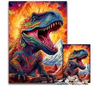 Puzzle 1000 pièces Dinosaures colorés pour Adultes, idéal pour Les Amoureux, pour Noël, Le Nouvel an ou la Saint-Valentin 26x38cm / 10,23x14,96 Pouces