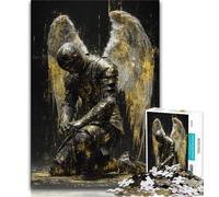 Puzzle 1000 pièces Dix Chevaliers Anges Médiévaux pour Adolescents, Anti-Stress, Difficile et Stimulant, pour l'amour Entre Couples (38x26cm)