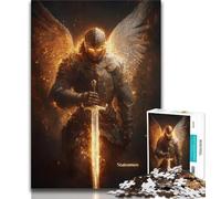 Puzzle 1000 pièces Dix Chevaliers Anges Médiévaux pour Adultes et Adolescents, Aidez Le Cerveau à Exercer des Jouets Addictifs pour Cultiver la Patience Jeu de Défi Unique 50x75cm