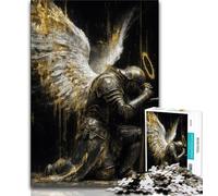 Puzzle 1000 pièces Dix Chevaliers Anges Médiévaux pour Adultes et Adolescents, défi d'intelligence cérébrale, Jouets addictifs pour la décoration de la Maison 38x26cm
