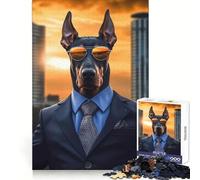 Puzzle 1000 pièces Doberman Boss pour Adultes stimulez Votre Esprit, apaisez-Vous et amusez-Vous ! Bords réguliers (50x75cm)