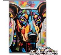 Puzzle 1000 pièces Doberman Graffiti, idée Cadeau pour Les fêtes, Illustration Humoristique et détaillée (Taille 50x75cm)