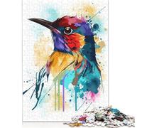 Puzzle 1000 pièces d'observation des oiseaux aquarelle en bois puzzle éducatif 1000 pièces (75 x 50 cm)