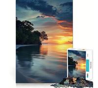 Puzzle 1000 pièces Douce étreinte du Coucher de Soleil pour Adolescents, Jeu de réflexion Simple et Amusant, découpe précise, Cadeau du Père Noël 38x52cm