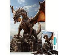 Puzzle 1000 pièces Dragon Ancien Jeu cognitif Amusant Pièces Robustes et aux découpes nettes Exercice Mental Calme à Faire à la Maison (50x75cm)