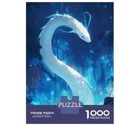 Puzzle 1000 Pièces Dragon and Figure in Blue Landscape Puzzle pour Adultes Jeu Familial Analyse Et Logique Cadeaux Uniques pour Anniversaire Et Noël 38x26cm/1000pcs