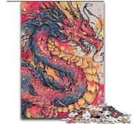 Puzzle 1000 pièces Dragon Aquarelle pour Adultes, Cadeaux, Jouets addictifs pour la décoration de la Maison (26x38cm)