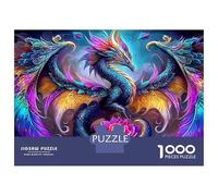 Puzzle 1000 pièces « Dragon Arc-en-Ciel » en Carton recyclé sans poussière, représentante créature Mythique Cosmique. Les Adultes, Puzzle Anti-Stress encadrable este activité Groupe : 70 x 50 cm.