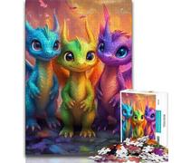 Puzzle 1000 pièces Dragon Arc-en-Ciel pour Adultes et Adolescents 1000 pièces Jouets éducatifs Anti-Stress renforce l'amour Entre Couples (26x38cm)