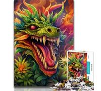 Puzzle 1000 pièces Dragon Art Psychédélique pour Adolescents, Jeux Amusants en Famille, idéal comme Cadeau pour Toute la Famille (50x75cm)