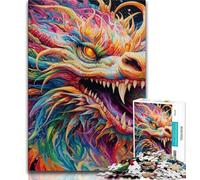 Puzzle 1000 pièces Dragon Art Psychédélique pour Adolescents Jouets Éducatifs Jeux Anti-Stress Interaction Parent-Enfant (50x75cm)