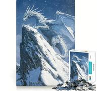Puzzle 1000 pièces Dragon Blanc au Sommet d'une Montagne pour Adultes Jeu Stimulant la réflexion,Structure à emboîtement précise,Facile à Apprendre,pour Le Plaisir de Toute la Famille (50x75cm)