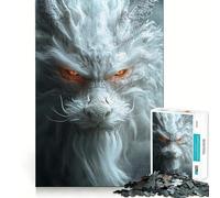 Puzzle 1000 pièces Dragon Blanc Gros Plan Jeu d'adresse Assemblage Stable Pièces Qui ne bougent Pas Passe-Temps agréable pour Les Longs Week-Ends (38x26cm)