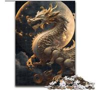 Puzzle 1000 pièces Dragon Brave en Bois, pour se détendre et se Mettre au défi, décoration d'intérieur colorée, pour Les Amis(1000 pièces, 50x75cm)