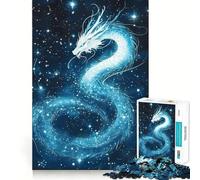 Puzzle 1000 pièces Dragon céleste dans Une Nuit étoilée Bordure Fine Activité intellectuelle Jeu Relaxant Cadeau Amusant de Noël (38x26cm)