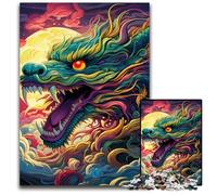 Puzzle 1000 pièces Dragon Chinois, Casse-tête Stimulant pour Adolescents, Jeu interactif et Amusant en Famille 26x38cm / 10,23x14,96 Pouces
