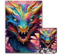 Puzzle 1000 pièces Dragon Chinois coloré : Casse-tête Stimulant, activité familiale, décoration intérieure, Cadeau de Noël 50x75cm / 19,68x29,52 Pouces