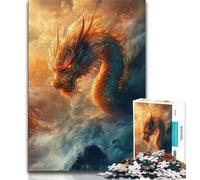 Puzzle 1000 pièces Dragon Chinois mystérieux pour Adolescents, Jeu éducatif, défi, décoration d'intérieur Unique et Cadeaux (38x26cm)