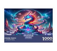 Puzzle 1000 Pièces Dragon coloré Créature Mythique 38x26cm/1000pcs pour Adultes Et Enfants