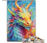 Puzzle 1000 pièces Dragon coloré en Bois, Jeu Familial interactif, adapté aux 14 Ans et Plus, 50x75cm, Jeu de réflexion pour Adolescents, pour Les fêtes