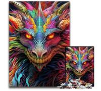 Puzzle 1000 pièces Dragon coloré pour Adultes, idéal pour Les Amoureux, pour Noël, Le Nouvel an ou la Saint-Valentin 50x75cm / 19,68x29,52 Pouces