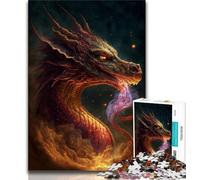 Puzzle 1000 pièces Dragon de Feu au Ciel Puzzles pour Adultes Ados 1000 Pièces Jouets Jeux Éducatifs Soulagement du Stress Renforcement de l'amour Entre Couples (26x38cm)