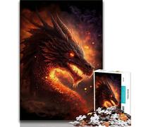 Puzzle 1000 pièces Dragon de Feu au Paradis Puzzle 1000 pièces pour Adolescents Jeu Stimulant et Jeu Familial Cadeaux du Père Noël Secret (50x75cm)