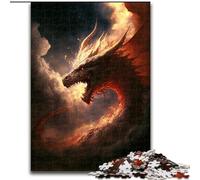 Puzzle 1000 pièces Dragon de feu au Paradis Puzzle en Bois, Design Complexe pour Adolescents, décoration DIY et Divertissement Stimulant pour Le Cerveau 1000 pièces(50x75cm)