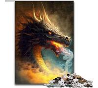 Puzzle 1000 pièces Dragon de feu au Paradis Puzzles en Carton, Jeu Familial interactif, décoration d'intérieur DIY, Cadeau Stimulant pour Le Cerveau 1000 pièces(26x38cm)