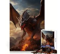 Puzzle 1000 pièces Dragon de l'enfer (Anime) pour Adolescents Entraînement de la réflexion Plaisir Facile Découpe Uniforme Idée Cadeau de Noël Chic (50x75cm)