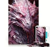 Puzzle 1000 pièces Dragon Diamant Rose pour Adultes Jeu de réflexion et de Loisirs créatifs Découpe Fine pour Les vœux du Père Noël (38x26cm)