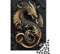 Puzzle 1000 pièces Dragon Empereur Flamme pour Adultes et Adolescents, Jeux en Bois, Cadeaux de Noël, 1000 pièces (75 x 50 cm)