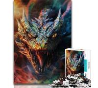 Puzzle 1000 pièces Dragon en colère pour Adultes et Adolescents activité Amusante pour la Maison Jouets pour Les Jours de Pluie Cadeaux d'anniversaire (38x26cm)