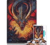 Puzzle 1000 pièces Dragon Fantastique pour Adolescents Jeu Familial Anti-Stress Défi Difficile Cadeaux Secret du Père Noël (38x26cm)